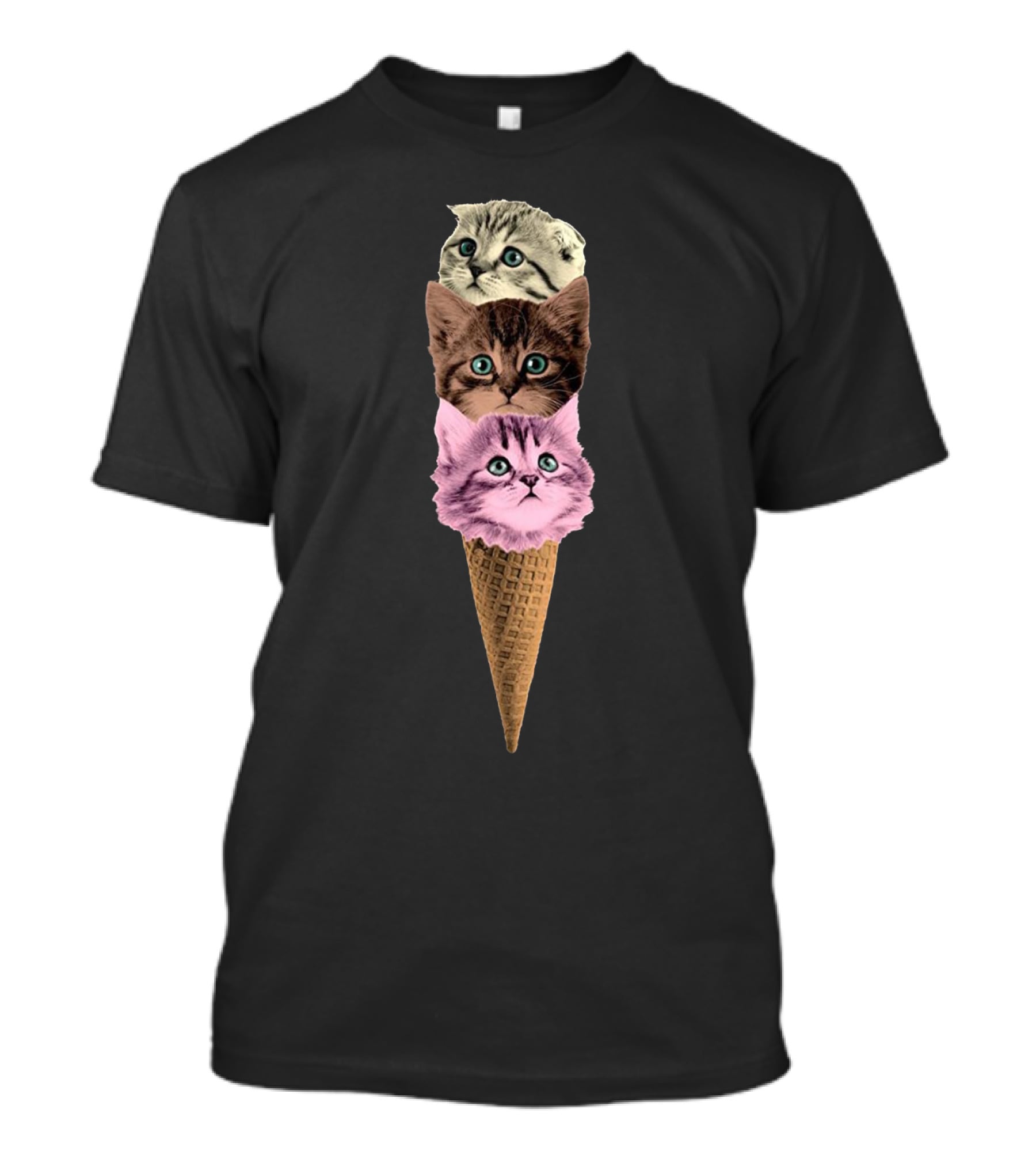 Kittens Ice Cream Cone Trio T-Shirt