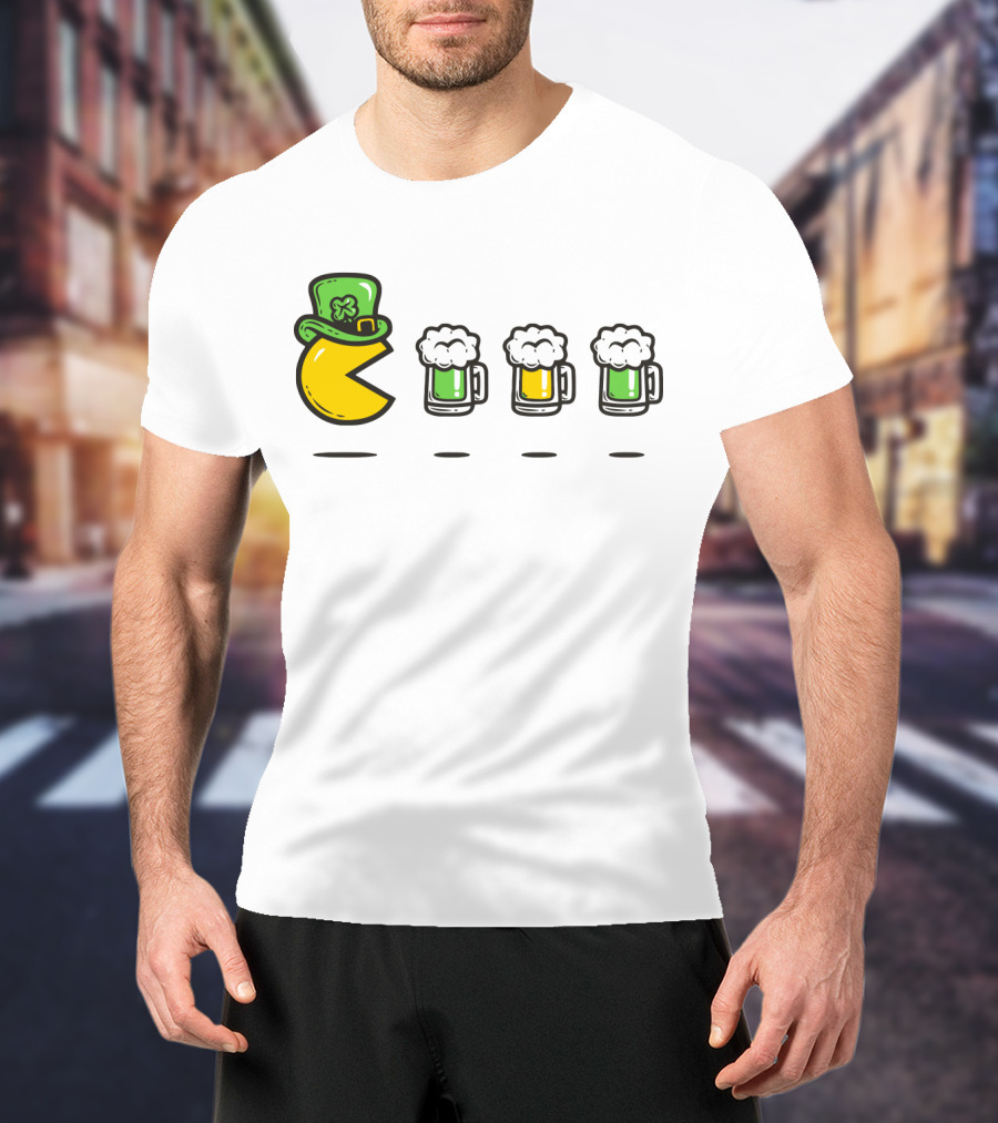 Pacman St. Patrick's Day Beer Mugs Hat T-Shirt