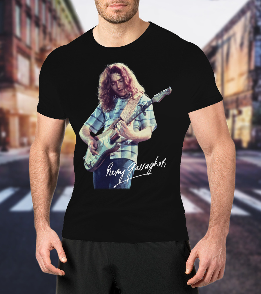 Rory Gallagher Iconic Guitarist With Signature Blues Performance T-Shirt