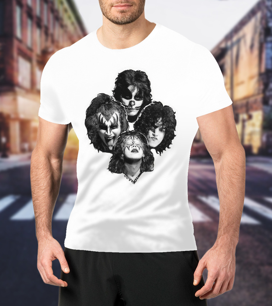 Kiss Band Iconic Makeup Memes Faces Compilation T-Shirt