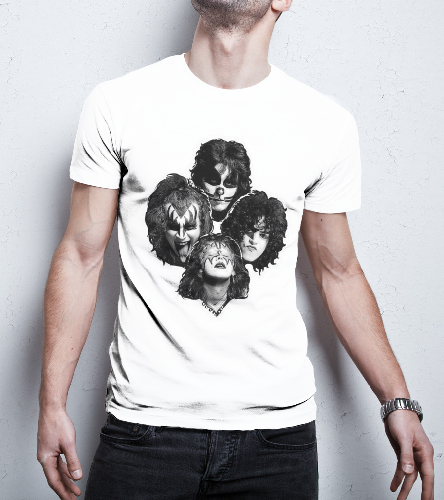 Kiss Band Iconic Makeup Memes Faces Compilation T-Shirt