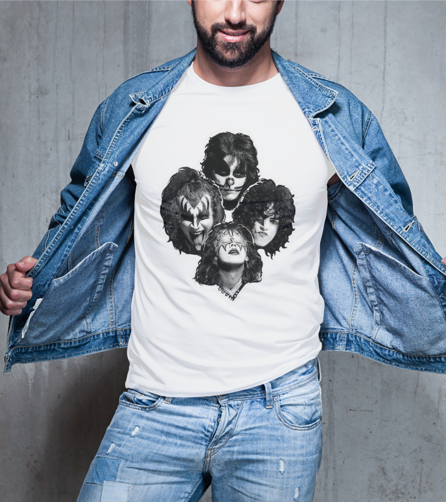 Kiss Band Iconic Makeup Memes Faces Compilation T-Shirt
