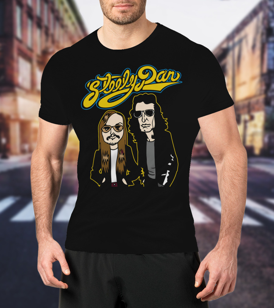 Steely Dan Cartoon Characters With Sunglasses And Long Hair T-Shirt