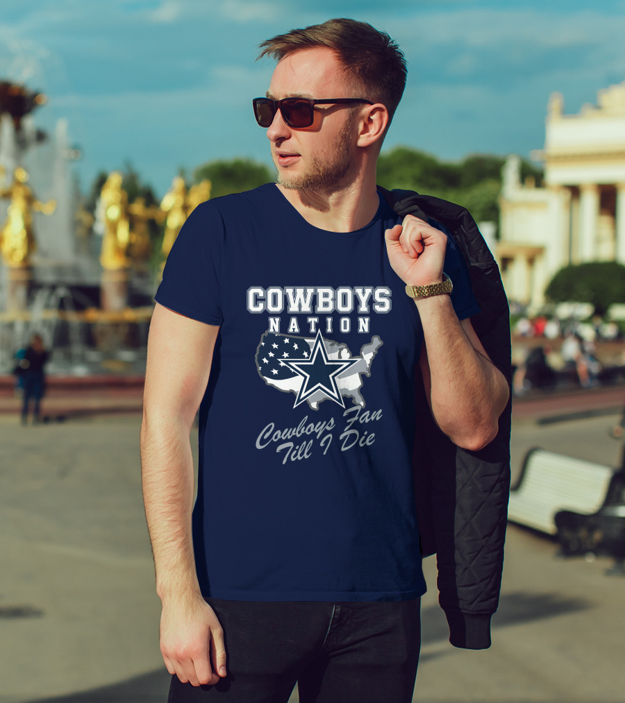 COWBOYS NATION Cowboys Fan Till I Die Star Map T-Shirt