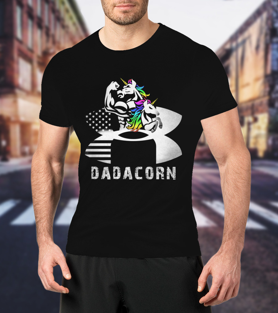 Dadacorn Unicorn Dad Flag Bald Eagle T-Shirt