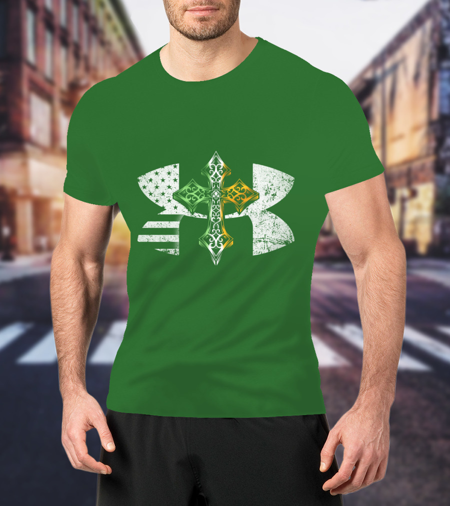 Under Armour Celtic Cross USA Flag T-Shirt