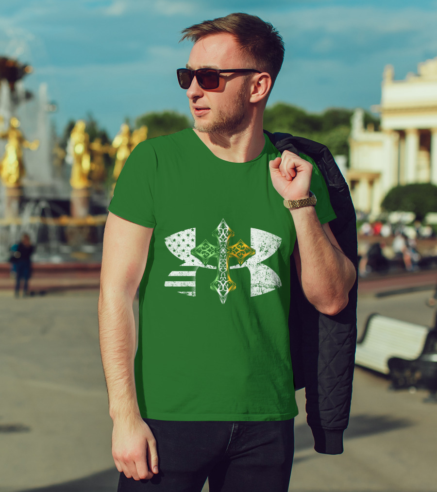 Under Armour Celtic Cross USA Flag T-Shirt