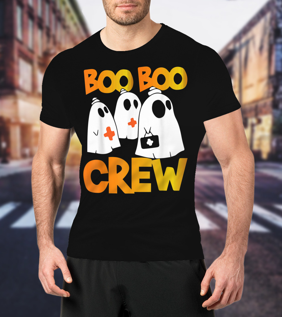 Boo Boo Crew Nurse Ghost Halloween T-Shirt