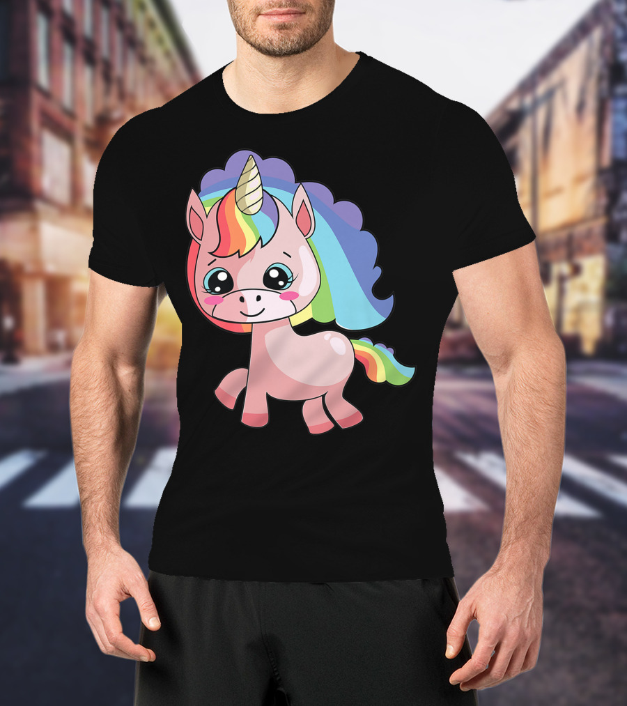 Cute Rainbow Unicorn For Unicorn Lover T-Shirt