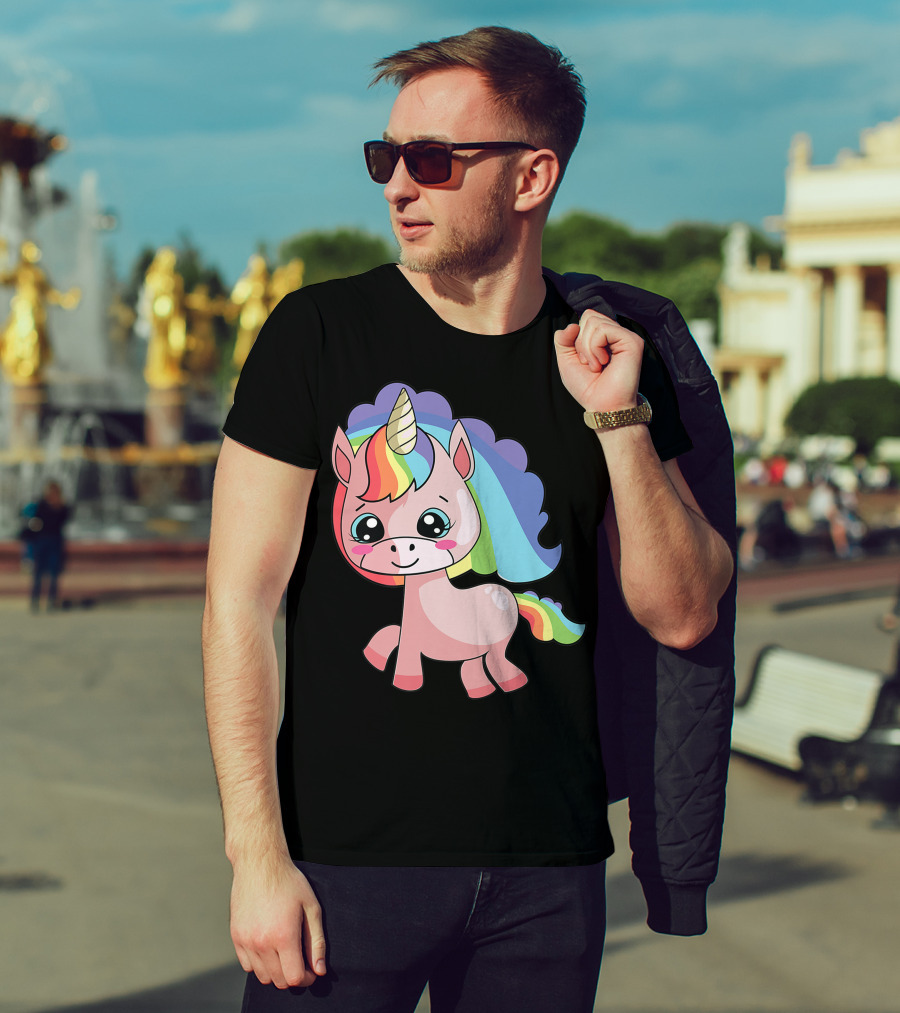 Cute Rainbow Unicorn For Unicorn Lover T-Shirt