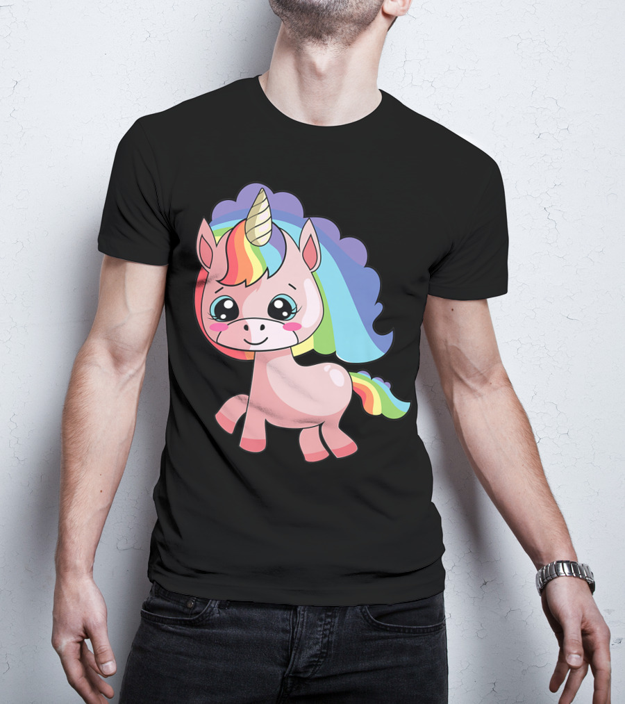 Cute Rainbow Unicorn For Unicorn Lover T-Shirt