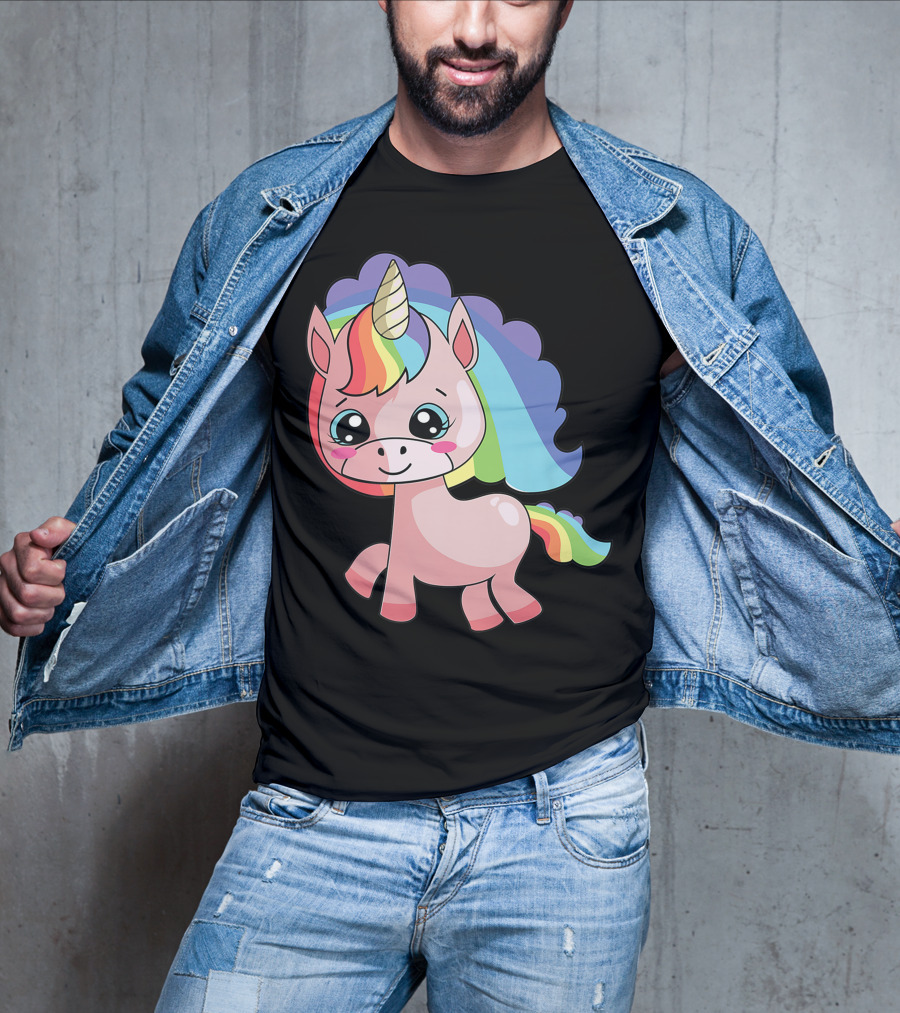 Cute Rainbow Unicorn For Unicorn Lover T-Shirt