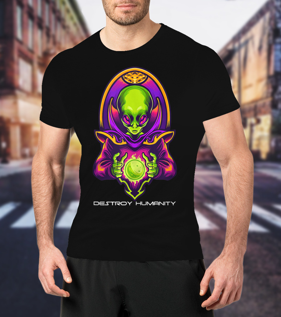 Destroy Humanity Funny Alien Gamer Birthday T-Shirt