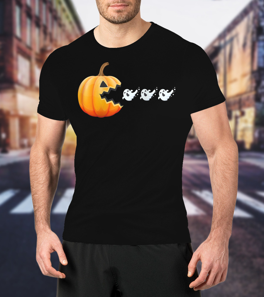 Funny Pumpkin Eating Ghosts Halloween Best T-Shirt