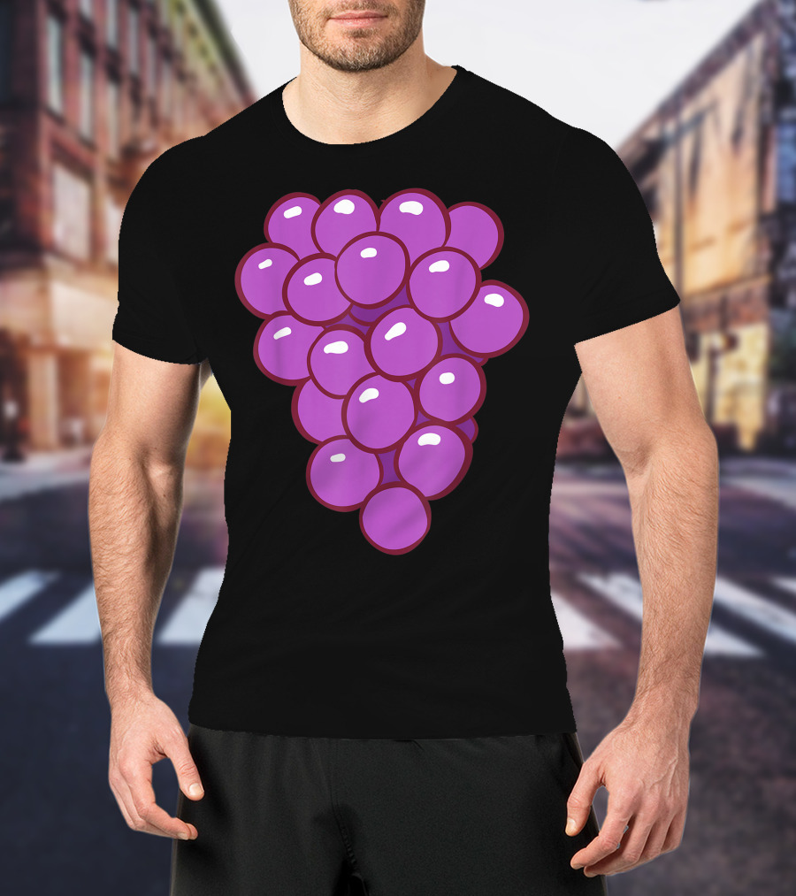 Funny Halloween Purple Grape Cluster T-Shirt