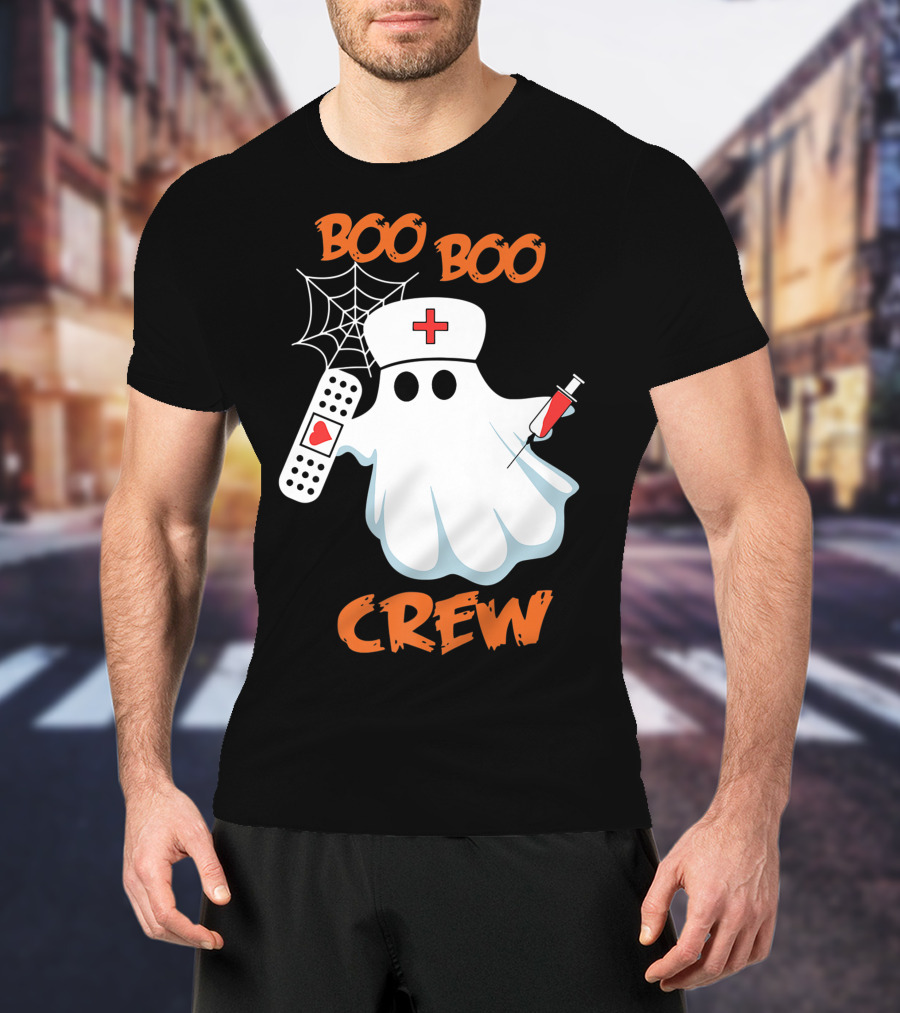 Boo Boo Crew Funny Halloween Nurse RN Medical EMS Staff T-Shirt