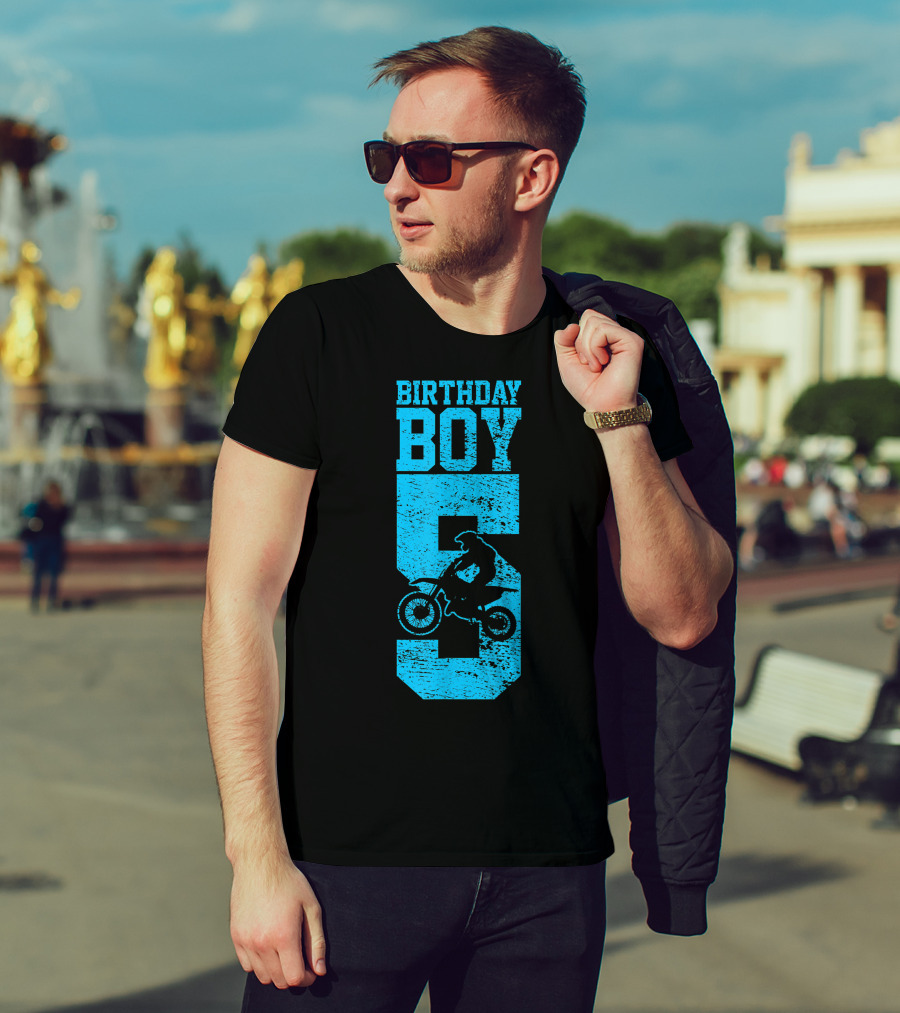 Birthday Boy 5 Motocross Dirt Bike T-Shirt