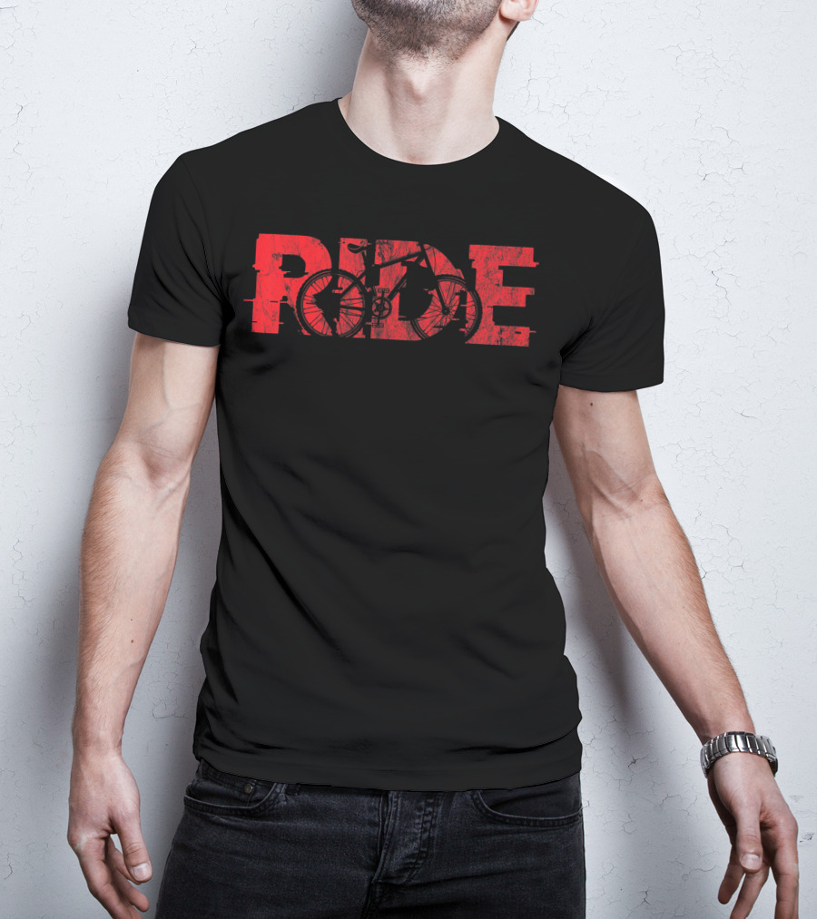 Mountain Bike MTB Ride Bicycle Cyclist Biker RIDE T-Shirt