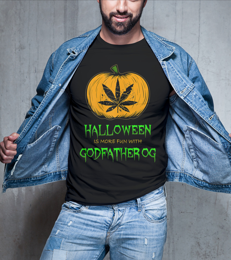Halloween Is More Fun With Godfather OG Weed Pumpkin T-Shirt