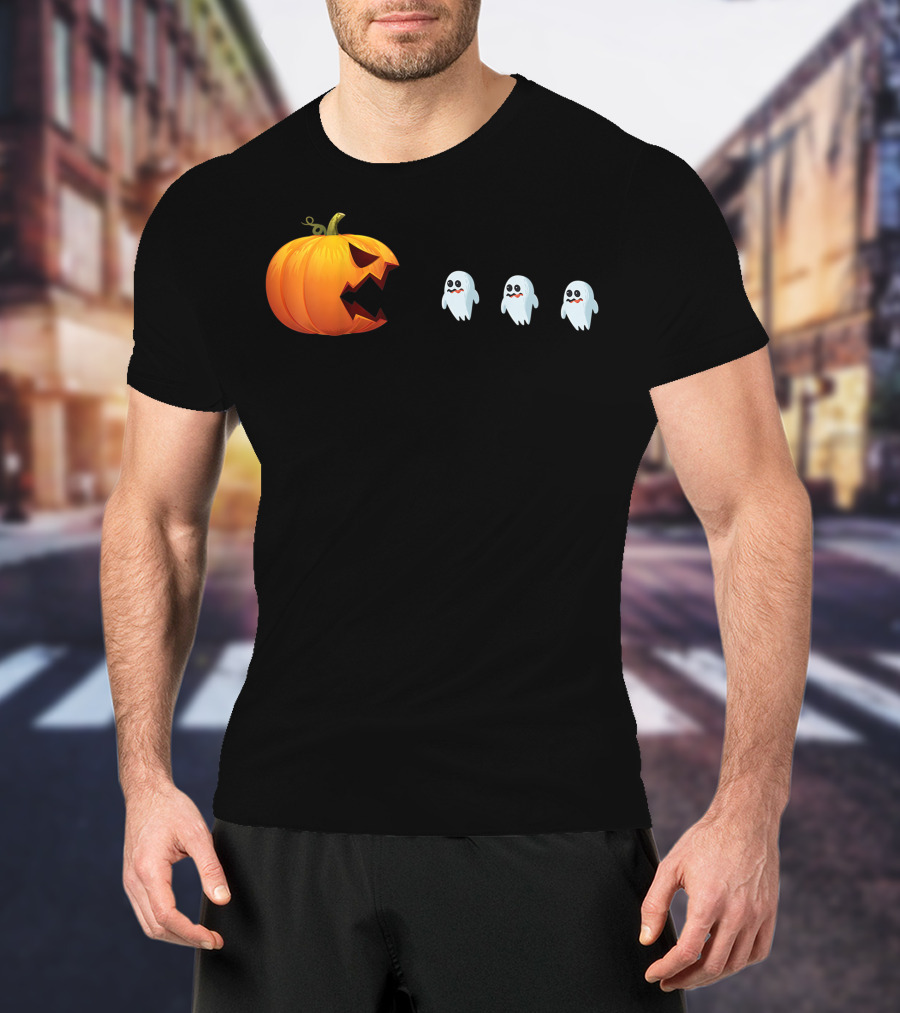 Halloween Jackolantern Chasing Ghosts Pumpkin Ghost Hunter T-Shirt