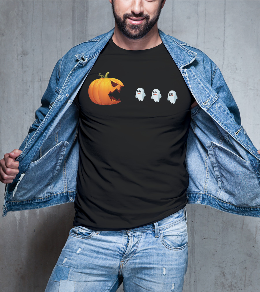 Halloween Jackolantern Chasing Ghosts Pumpkin Ghost Hunter T-Shirt