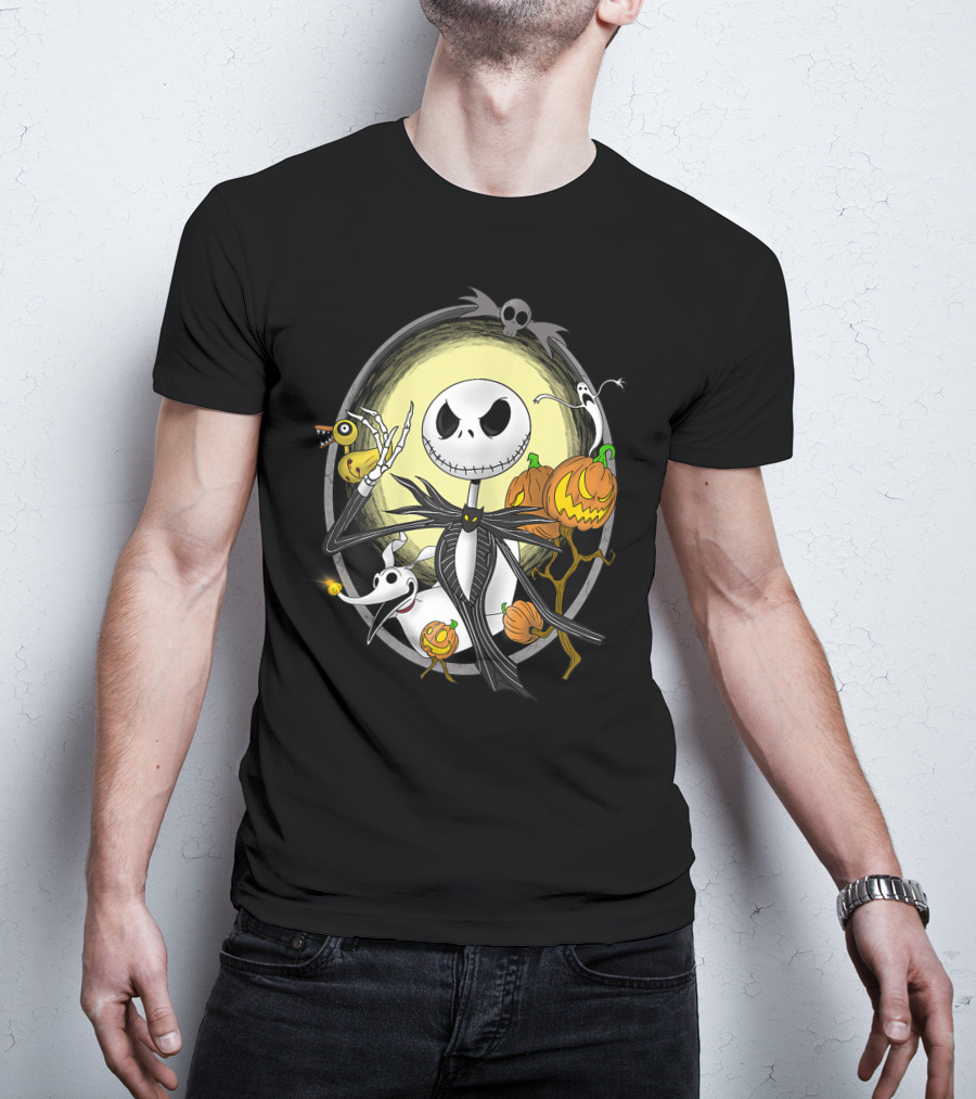 Jack Skellington Halloween Best With Zero And Pumpkins T-Shirt