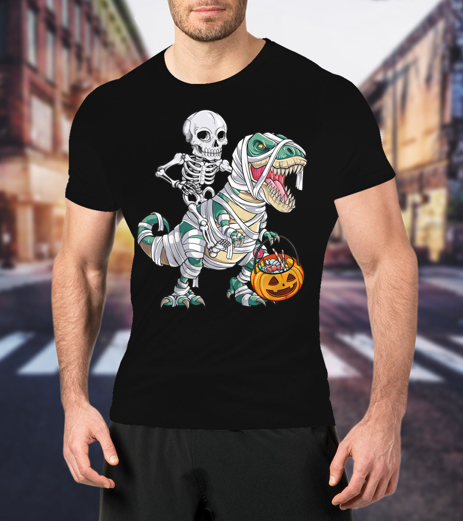 Skeleton Mummy Dinosaur Rex Halloween Best T-Shirt