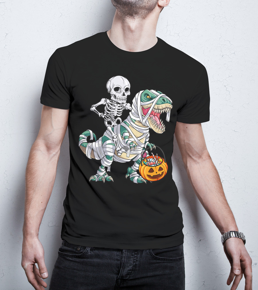 Skeleton Mummy Dinosaur Rex Halloween Best T-Shirt