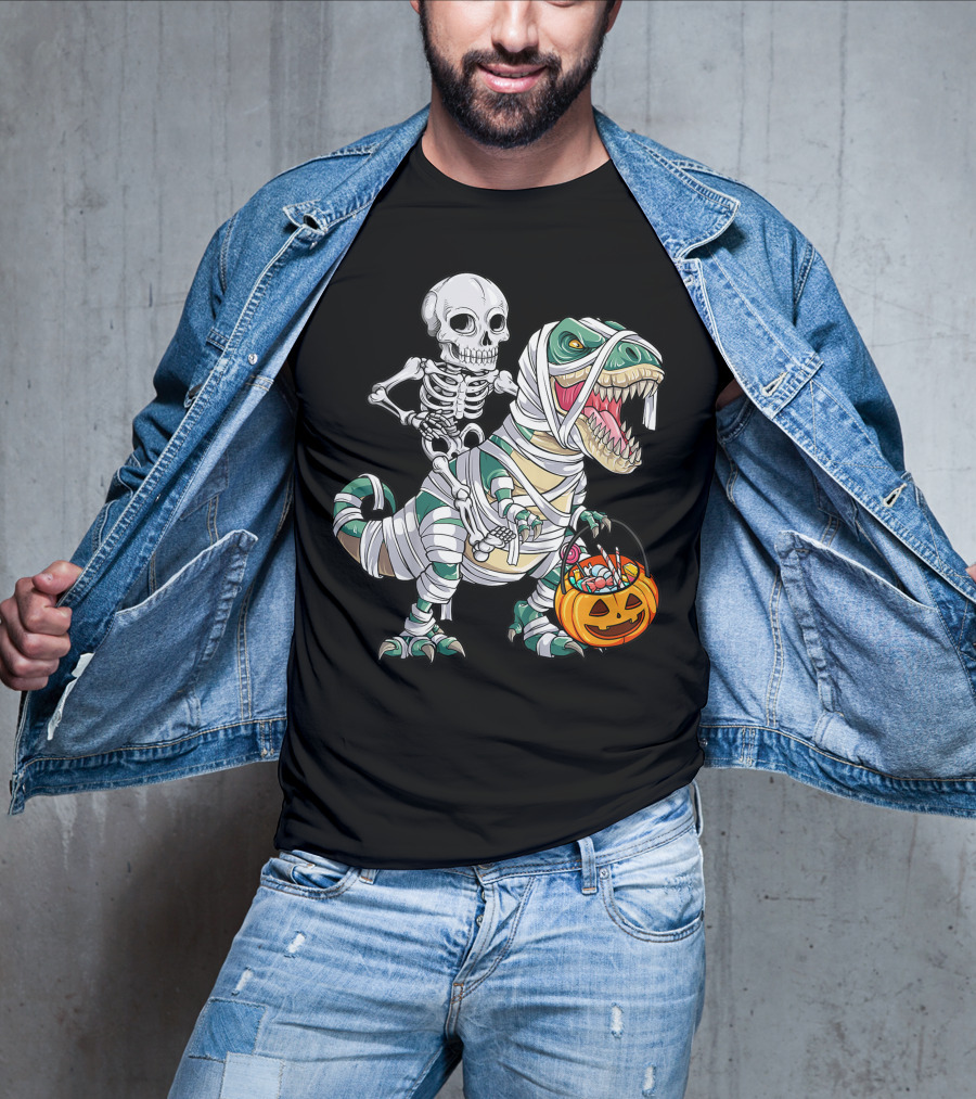 Skeleton Mummy Dinosaur Rex Halloween Best T-Shirt