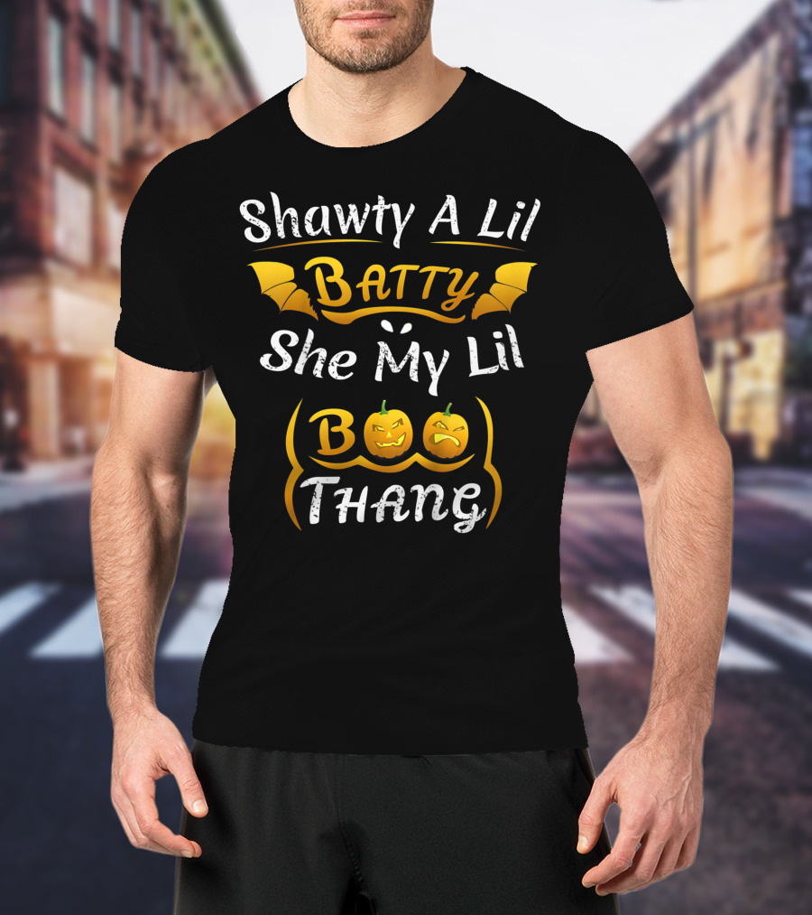 Shawty A Lil Batty She My Lil Boo Thang Pumpkin Halloween T-Shirt