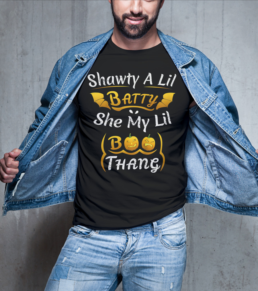 Shawty A Lil Batty She My Lil Boo Thang Pumpkin Halloween T-Shirt