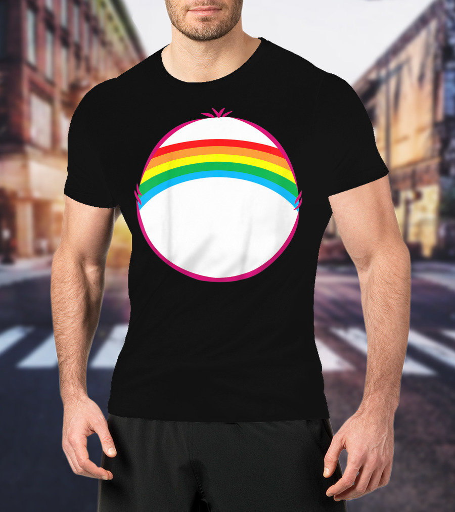 Adult Bear Cheer Rainbow Classic Icon Rainbow Arch T-Shirt