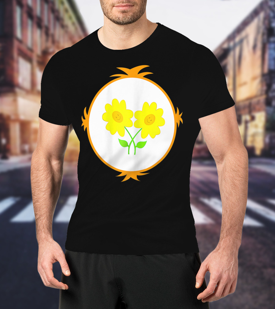 I Care Funny Halloween Bear Costume Best Friend Smiling Flowers T-Shirt