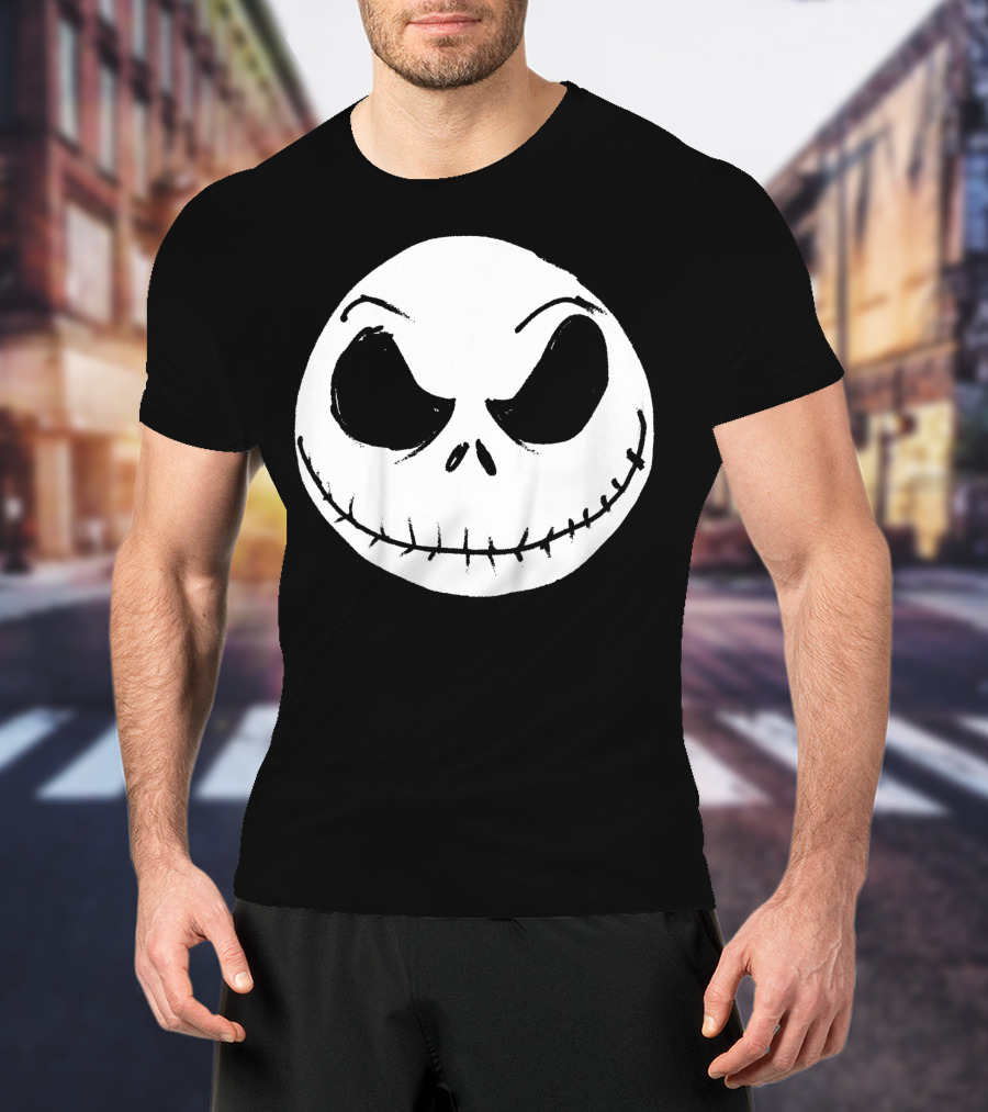 The Nightmare Before Christmas Jack Skellington Face Iconic Grinning Expression T-Shirt