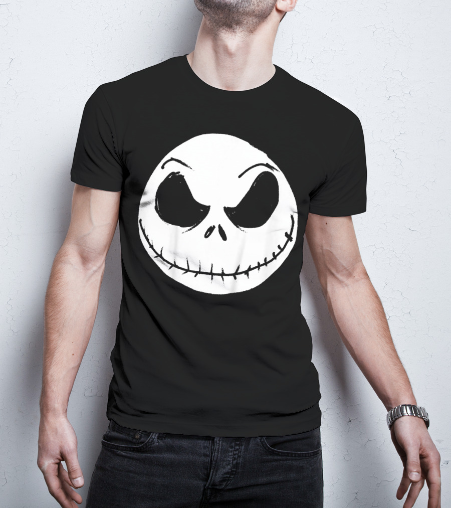 The Nightmare Before Christmas Jack Skellington Face Iconic Grinning Expression T-Shirt