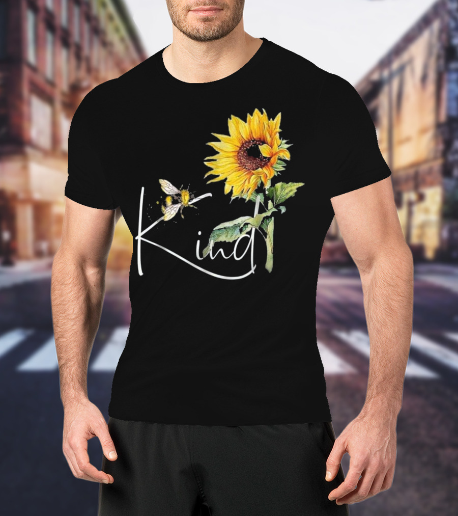 Kind Bee Sunflower Teacher T-Shirt