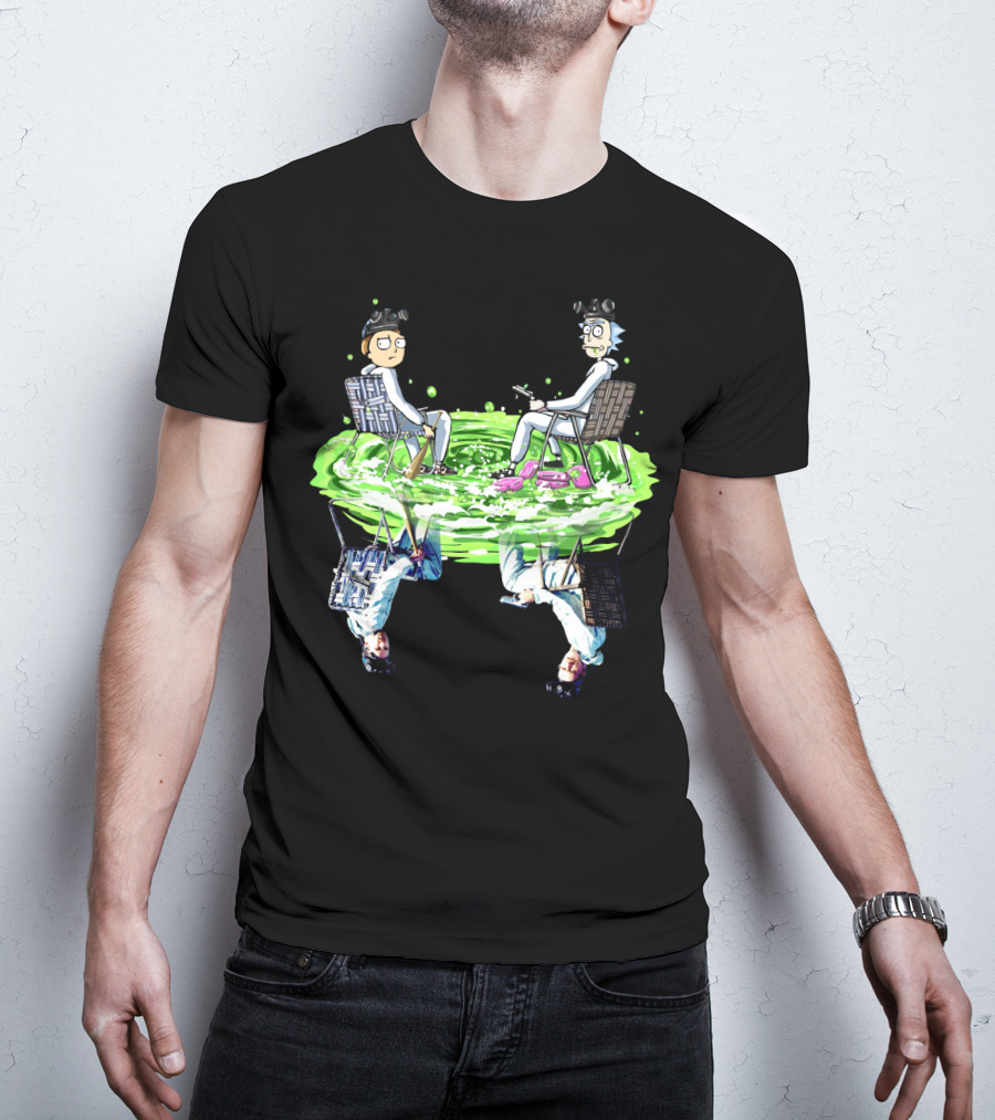 Rick And Morty Sitting On Swamp Reflection T-Shirt
