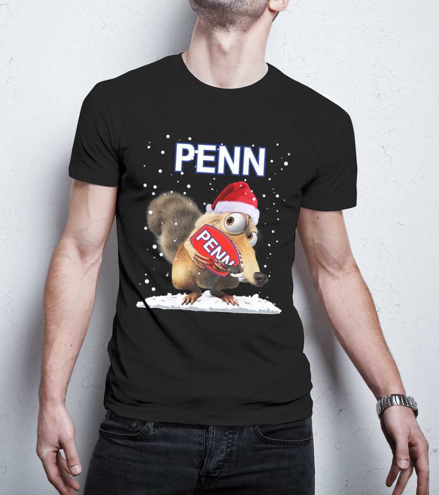 PENN Santa Hat Squirrel With Snowflakes T-Shirt