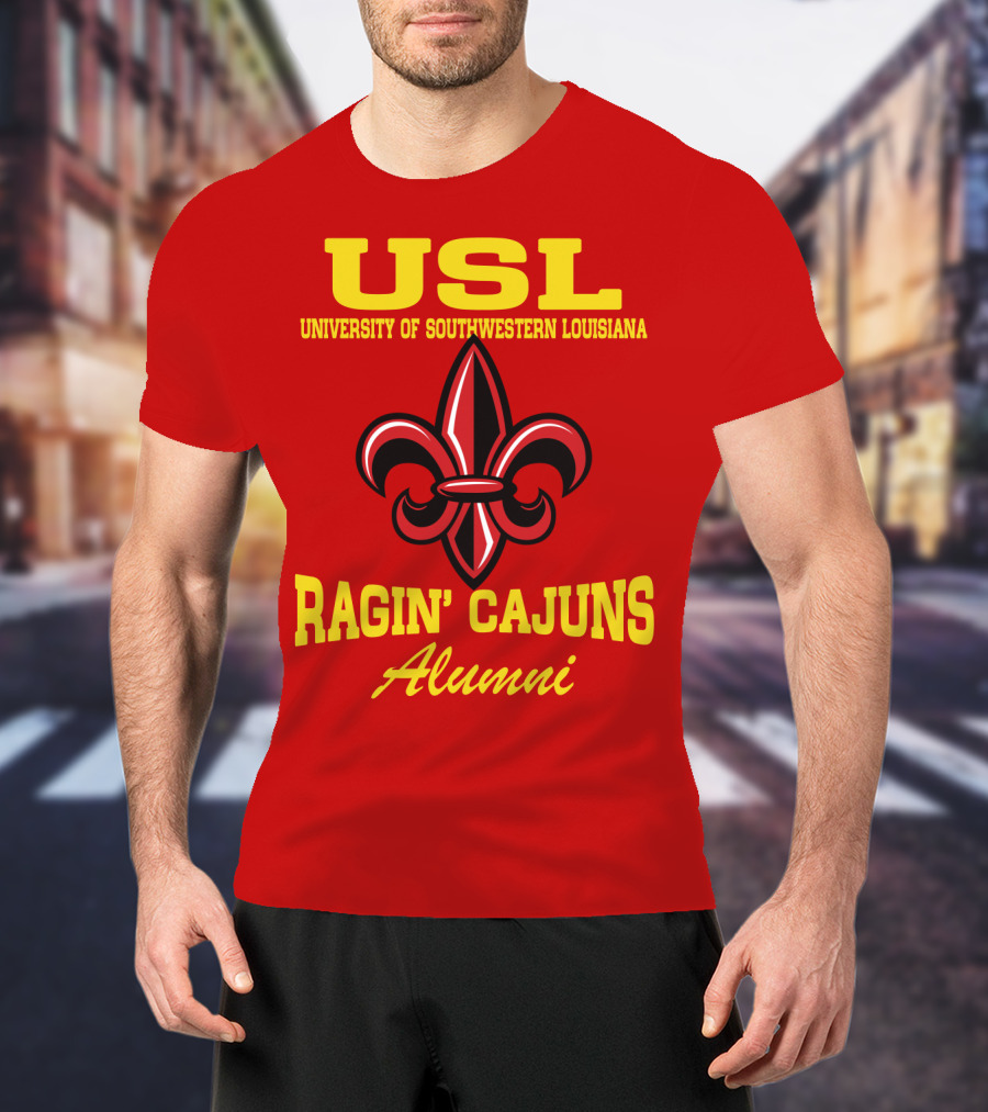 USL University Of Southwestern Louisiana Ragin' Cajuns Alumni Fleur-de-Lis T-Shirt