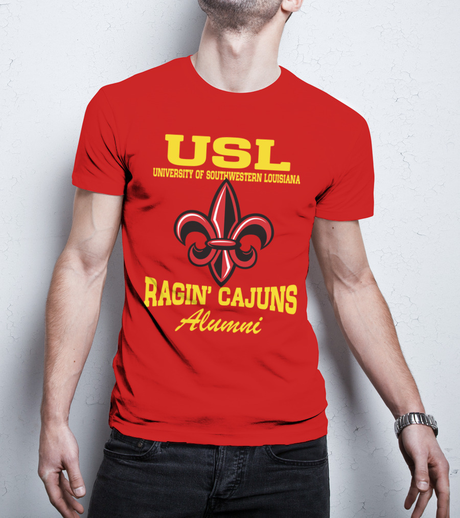 USL University Of Southwestern Louisiana Ragin' Cajuns Alumni Fleur-de-Lis T-Shirt
