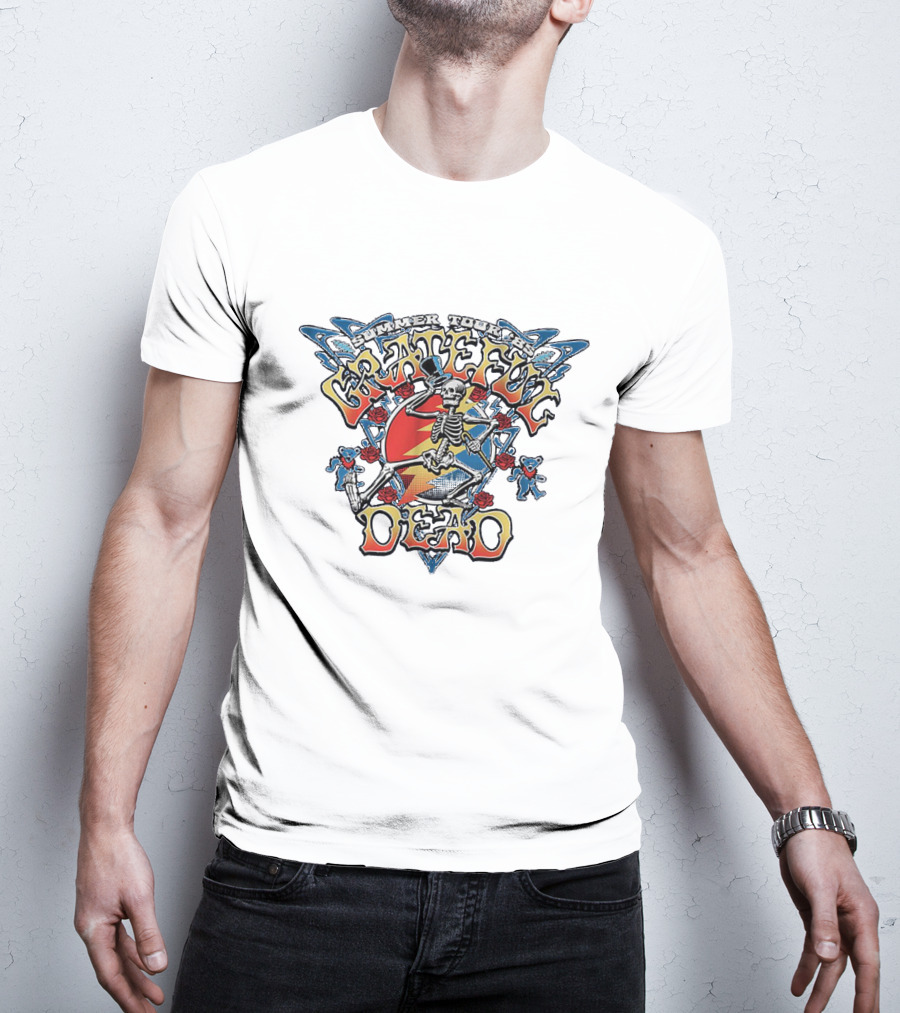 Grateful Dead Summer Tour 1992 Skeleton And Bears T-Shirt