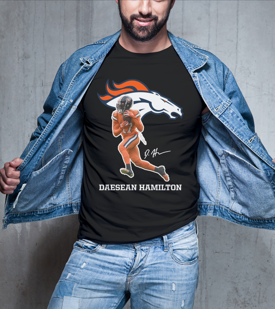 Daesean Hamilton Denver Football Broncos 17 Signature T-Shirt