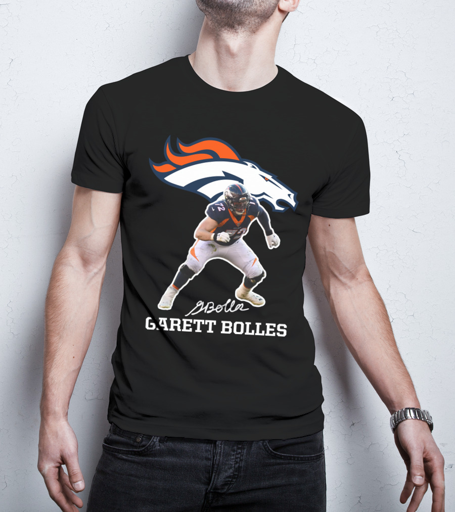 Denver Broncos Garett Bolles Signature Football Player T-Shirt