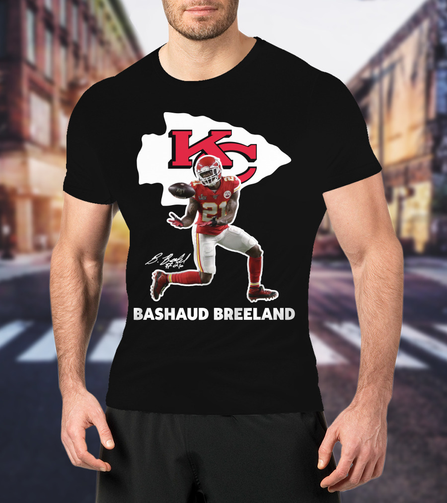 Bashaud Breland Kansas City Chiefs Super Bowl Liv 21 Kc Logo Signature T-Shirt