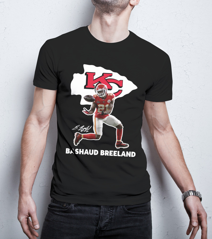 Bashaud Breland Kansas City Chiefs Super Bowl Liv 21 Kc Logo Signature T-Shirt
