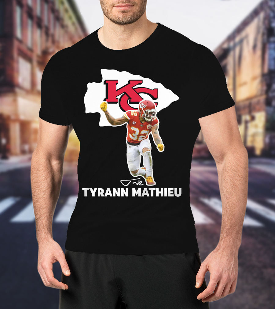 Tyrann Mathieu Kansas City Chiefs KC Football 32 Signature T-Shirt