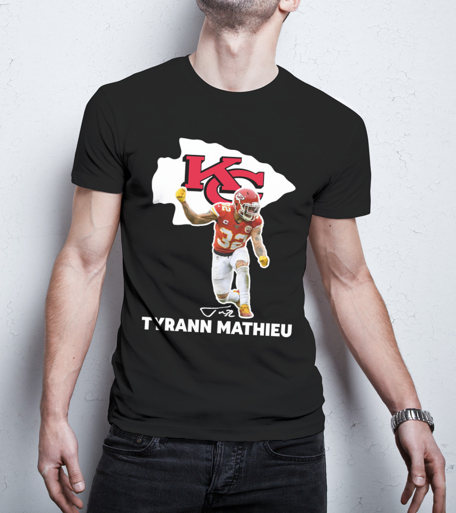 Tyrann Mathieu Kansas City Chiefs KC Football 32 Signature T-Shirt