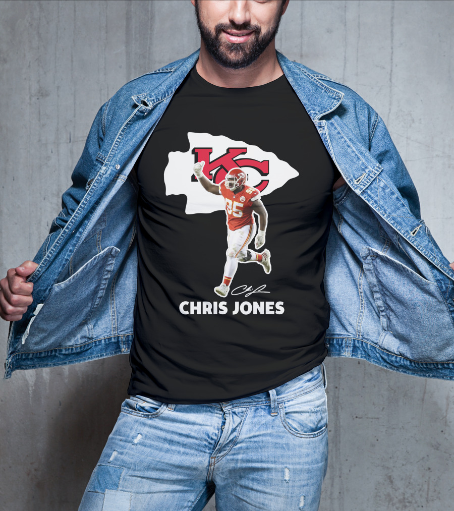 Chris Jones KC Chiefs Player 95 Signature T-Shirt