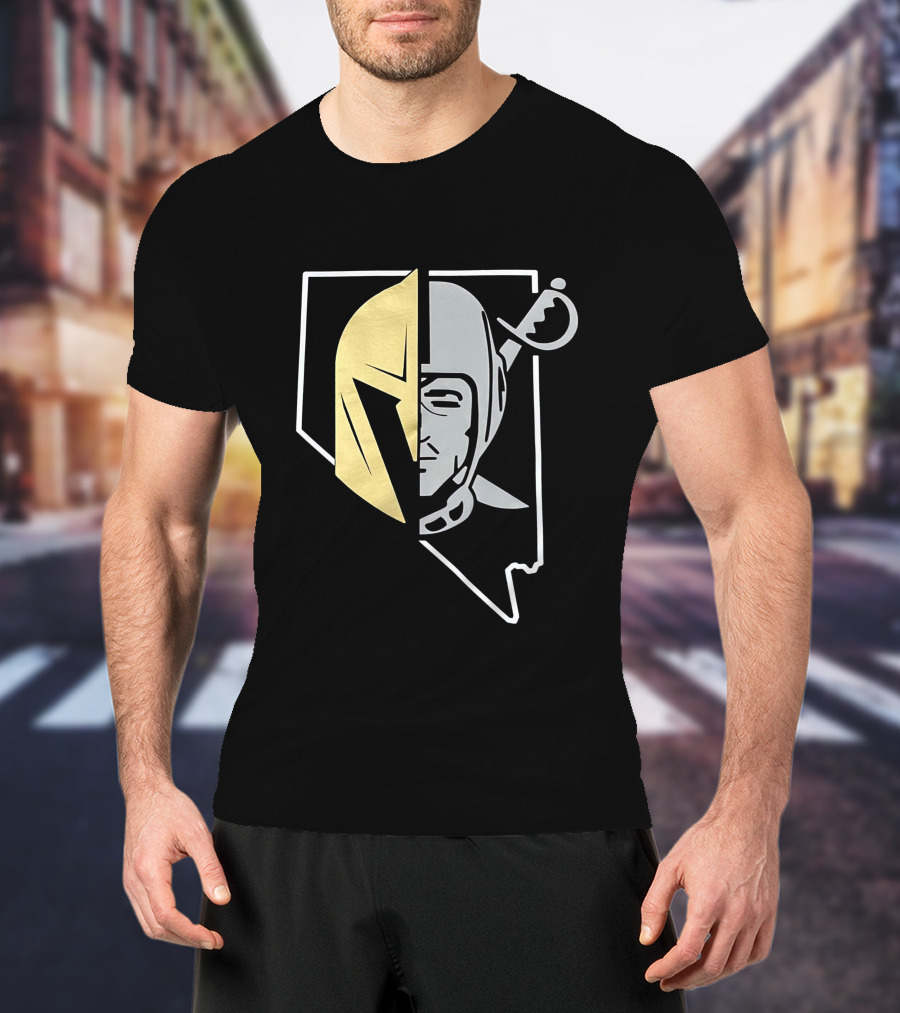 Las Vegas Raiders Vegas Golden Knights Nevada State Logo Fusion T-Shirt
