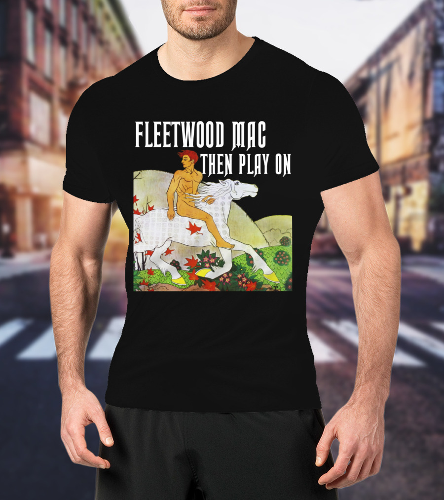 Fw 22 Male Figure Riding White Horse With Autumn Leaves T-Shirt
